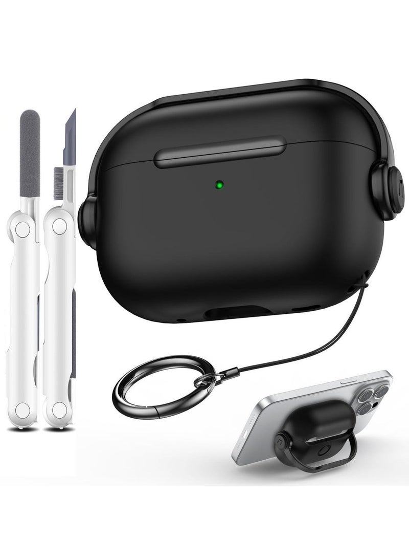 أنيوغرو متوافق مع غطاء حافظة AirPods Pro 3 للنساء والرجال، تصميم فريد لسماعات الرأس للموسيقيين، حافظة واقية من مادة PC مع مجموعة أدوات تنظيف وميدالية مفاتيح لـ AirPods Pro الجيل الثالث 2025 - Image 1