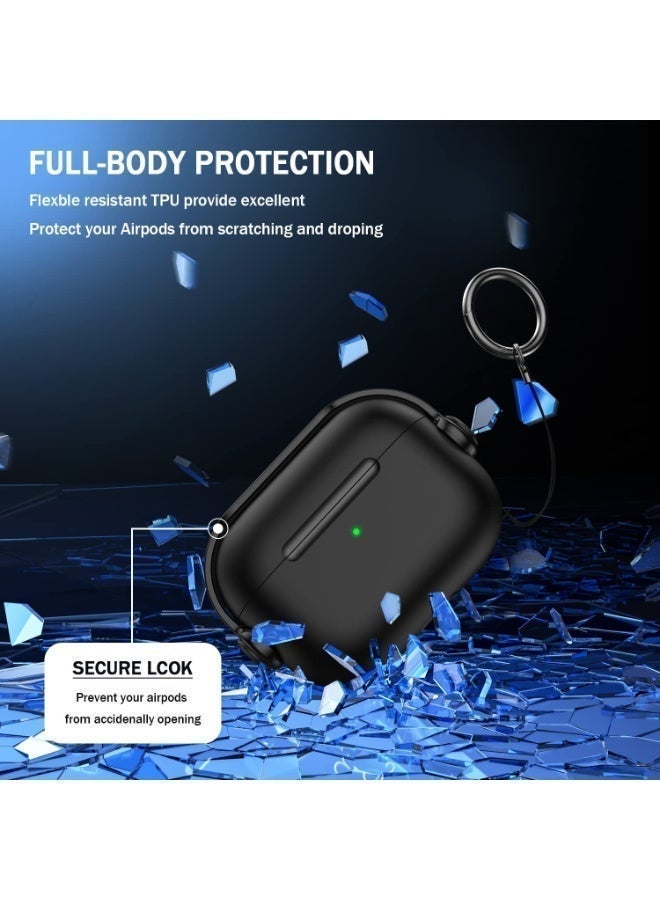 أنيوغرو متوافق مع غطاء حافظة AirPods Pro 3 للنساء والرجال، تصميم فريد لسماعات الرأس للموسيقيين، حافظة واقية من مادة PC مع مجموعة أدوات تنظيف وميدالية مفاتيح لـ AirPods Pro الجيل الثالث 2025 - Image 5