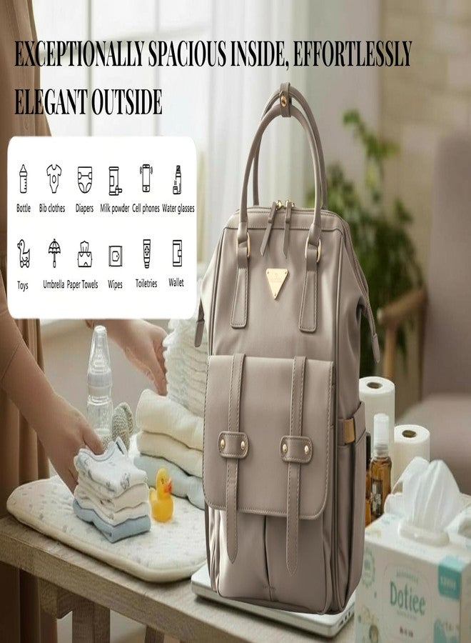 Cradleve Stella Diaper Bag for Moms | Stylish & Spacious Mommy Bag with Insulated Bottle Pockets | Waterproof Recycled Nylon | Backpack, Tote & Stroller Bag (Camel Brown) - Image 4