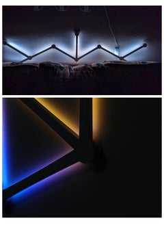 NANAO 9-Light Lines LED RGB Wall Light Bluetooth Gaming Lights DIY Room Lights لغرفة الألعاب وغرفة المعيشة وغرفة النوم باللون الأسود  - Image 2
