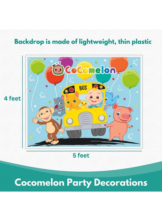 Unique Unique Cocomelon Birthday Decorations - Bundle with Plastic Cocomelon Backdrop, Banner, Balloons and Checklist - Party Decorations and Supplies  - Image 2
