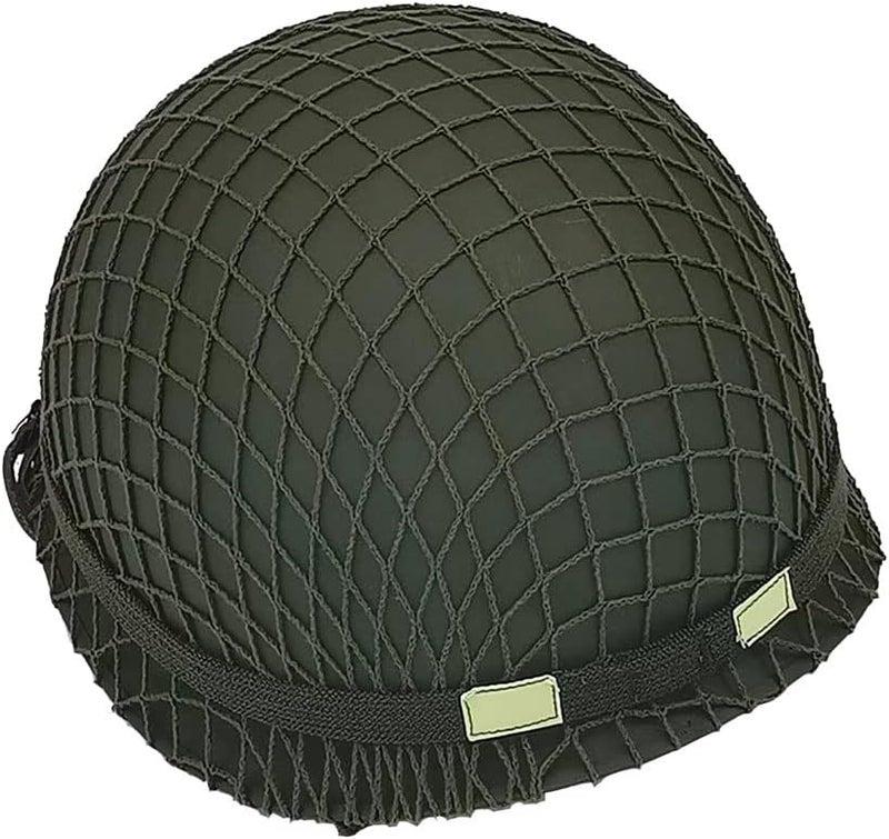 WXKHV WW2 US Army M1 Helmet Replica with Net and Canvas Chin Strap - Image 4