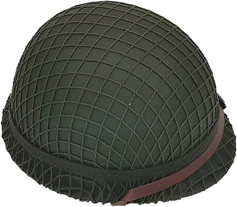 WXKHV WW2 US Army M1 Helmet Replica with Net and Canvas Chin Strap - Image 3