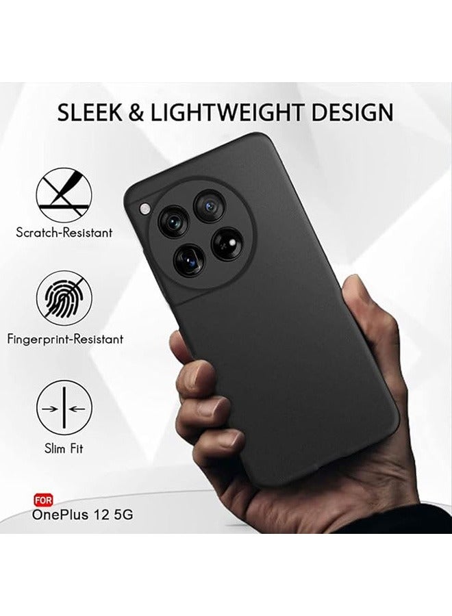 Case Cover for Oneplus 12 Thin TPU Silicone Cover,  with Camera Protection Soft Interior, Anti-Fall Drop Protection, Shockproof Case, Slim Fit Flexible Phone Case for Oneplus 12 (Black) - Image 5