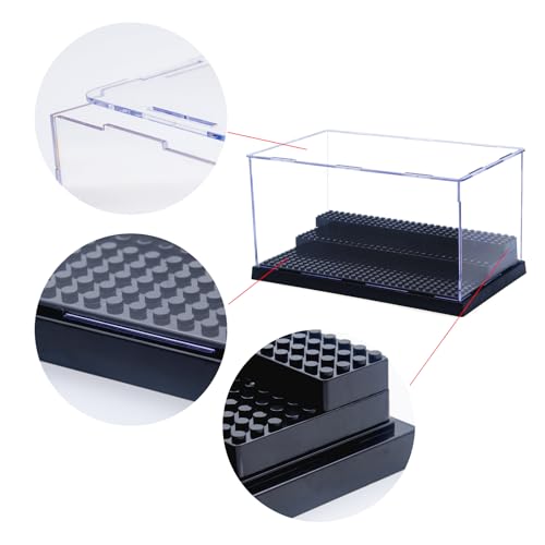 WMM Minifigure Display Case for Action Figures Blocks, Dustproof Acrylic Display Box Storage with 3 Movable Steps for Collection Models Minifigures, Bricks Blocks Toys - Image 4