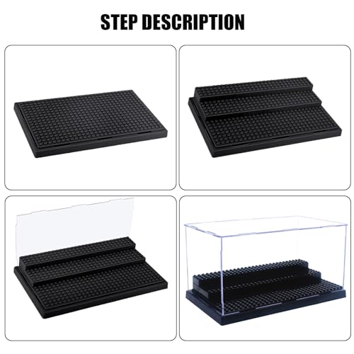 WMM Minifigure Display Case for Action Figures Blocks, Dustproof Acrylic Display Box Storage with 3 Movable Steps for Collection Models Minifigures, Bricks Blocks Toys - Image 5