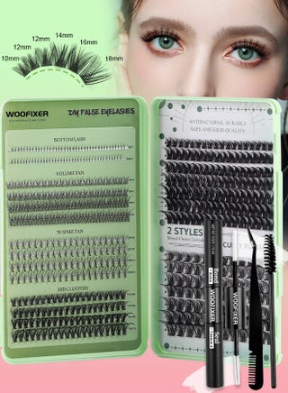 630 Pcs Lash Clusters, Lash Adhesive Glue & Lash Tweezer Set Eyelash Extensions Wispy False Eyelashes Lash Clusters DIY Eyelash Extensions Individual False Eyelashes for Women D-Curl Perfection for Your Eyes! - view 4