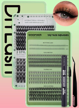 630 Pcs Lash Clusters, Lash Adhesive Glue & Lash Tweezer Set Eyelash Extensions Wispy False Eyelashes Lash Clusters DIY Eyelash Extensions Individual False Eyelashes for Women D-Curl Perfection for Your Eyes! - view 5