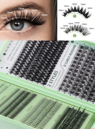 630 Pcs Lash Clusters, Lash Adhesive Glue & Lash Tweezer Set Eyelash Extensions Wispy False Eyelashes Lash Clusters DIY Eyelash Extensions Individual False Eyelashes for Women D-Curl Perfection for Your Eyes! - view 2