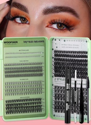 630 Pcs Lash Clusters, Lash Adhesive Glue & Lash Tweezer Set Eyelash Extensions Wispy False Eyelashes Lash Clusters DIY Eyelash Extensions Individual False Eyelashes for Women D-Curl Perfection for Your Eyes! - view 3