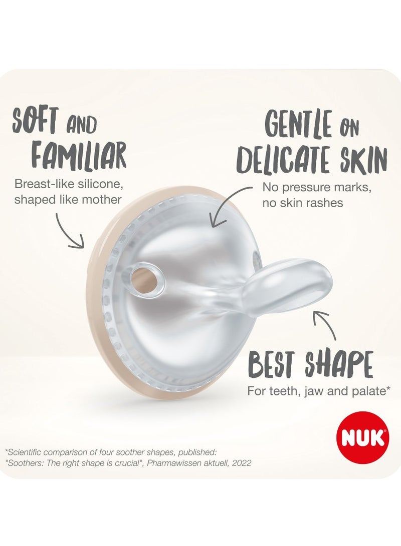نوك لهّايات  | عبوتان من اللهايات | لهّايات سيليكون خالية من مادة BPA | لهّايات النوم المضادة للتفلطح | لعبة تسنين الأطفال | الأطفال من 0-9 سنوات | رمادي وبيج - Image 4