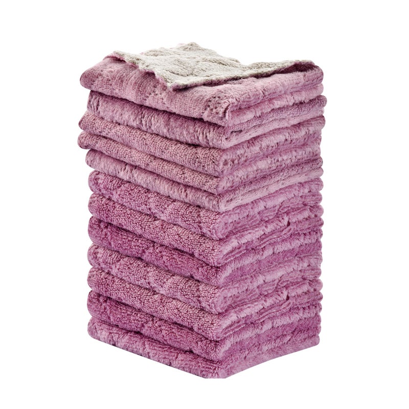 OstWony 12PCS Kitchen Towels Dish Towels, Multipurpose Reusable Dish Cloths, Double-Sided Microfiber Cleaning Rags for Furniture, Tea, Bowl, 10x 6 inch - Image 1