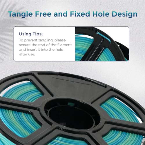 FLASHFORGE PLA Filament 1.75mm +/- 0.02mm Blue to Yellow Gradient, Smooth Color-Changing 3D Printer Filament 1kg (2.2lbs) Spool, 3D Printing Filament Easy to Use and Fits for Most FDM 3D Printers - Image 4