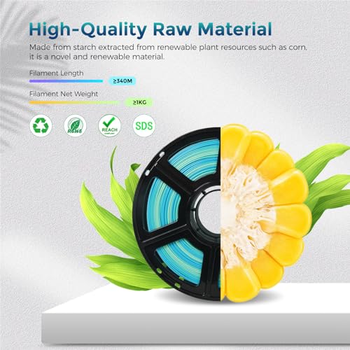 FLASHFORGE PLA Filament 1.75mm +/- 0.02mm Blue to Yellow Gradient, Smooth Color-Changing 3D Printer Filament 1kg (2.2lbs) Spool, 3D Printing Filament Easy to Use and Fits for Most FDM 3D Printers - Image 5