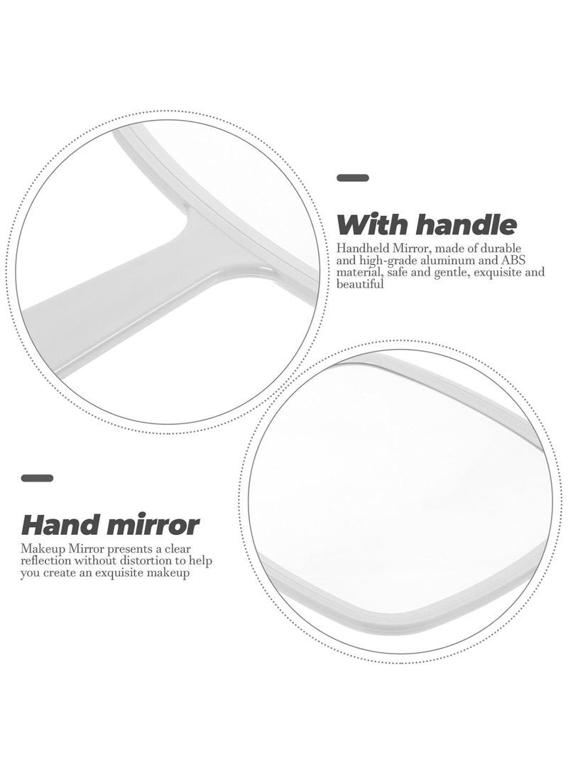 Handheld Mirror, Cosmetic Mirror with Handle, Large Wall Mount Hand Mirror, Portable Vanity Mirror for Shaving, Makeup, Bathroom, Hair, Salon, Travel (White) - Image 4