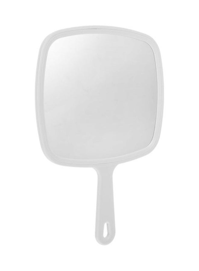 Handheld Mirror, Cosmetic Mirror with Handle, Large Wall Mount Hand Mirror, Portable Vanity Mirror for Shaving, Makeup, Bathroom, Hair, Salon, Travel (White) - Image 1