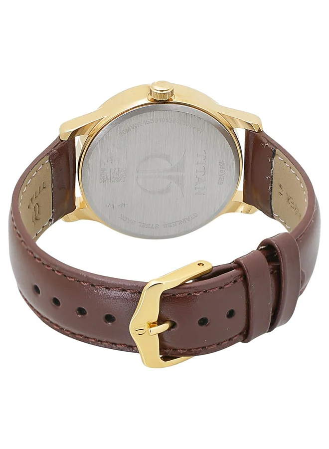 TITAN Leather Analog Wrist Watch 1580YL05