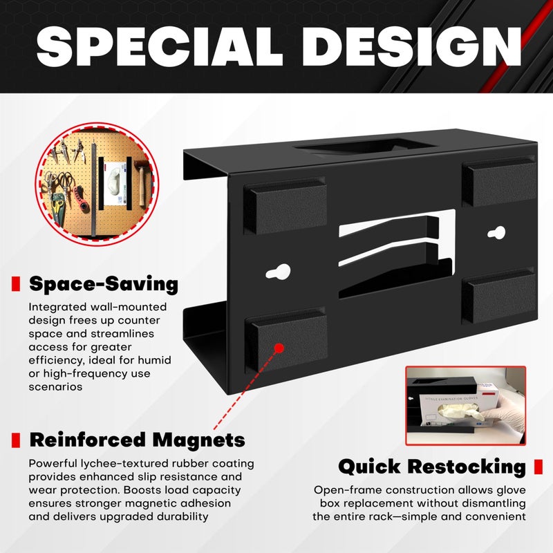 ct C&T Magnetic Glove Box Holder, Tissue Dispenser, Holds Boxes of Gloves, Towels, Wipes and Tissues,Suitable for Wall mounting, toolboxes, garages, workshops, Offices and Kitchens - Image 5