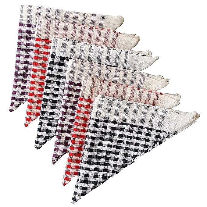 Cotton Kitchen Napkins Checkered Pattern Pack of 6 Multicolour Reusable Cleaning Cloth - Image 3