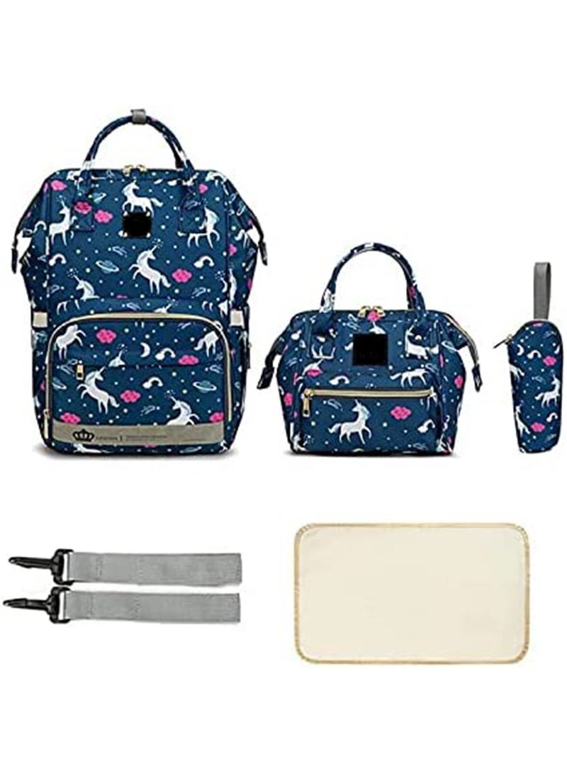 GT-Wheel Diaper Mummy Bag Backpack, Diaper Bag Tote, Bottle bag, Large Unisex Baby Bags with Changing Pad, Multipurpose Travel Bag for Moms Dads(B)