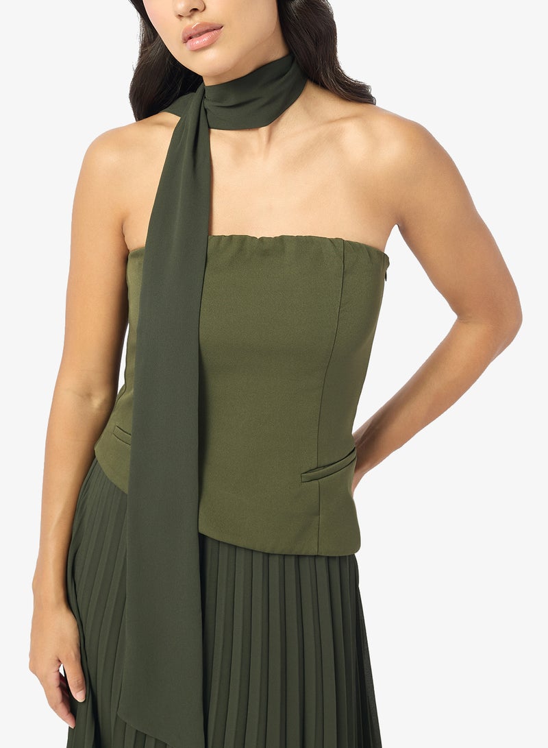 Style Cheat Belted Pleat Scarf Dress - Image 3