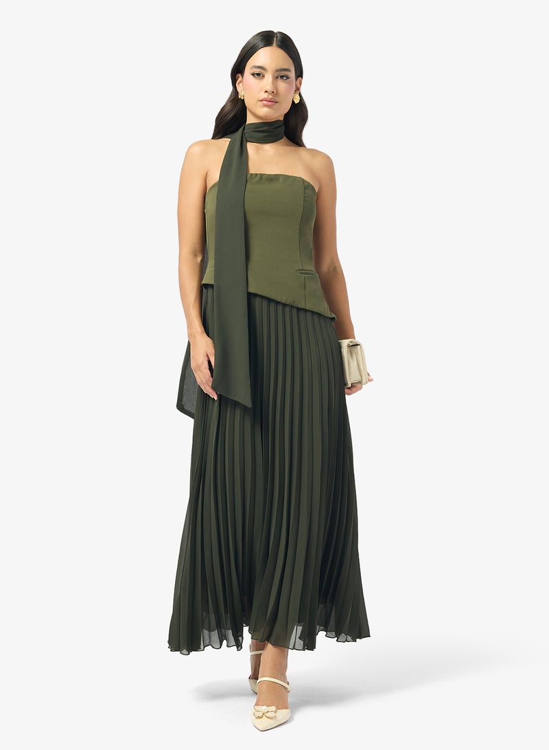 Style Cheat Belted Pleat Scarf Dress - Image 4