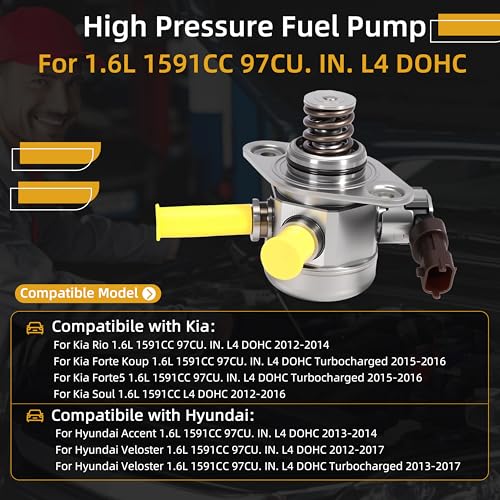 JAVOUKA 35320-2b220 High Pressure Fuel Pump 1.6L L4, for Hyundai Accent/Veloster 2012-2017, for Kia Rio/Forte Koup/Soul/Forte5 2012-2016, 35320-2B140, 35320-2B130,Direct Injection Mechanical Fuel Pump - Image 2
