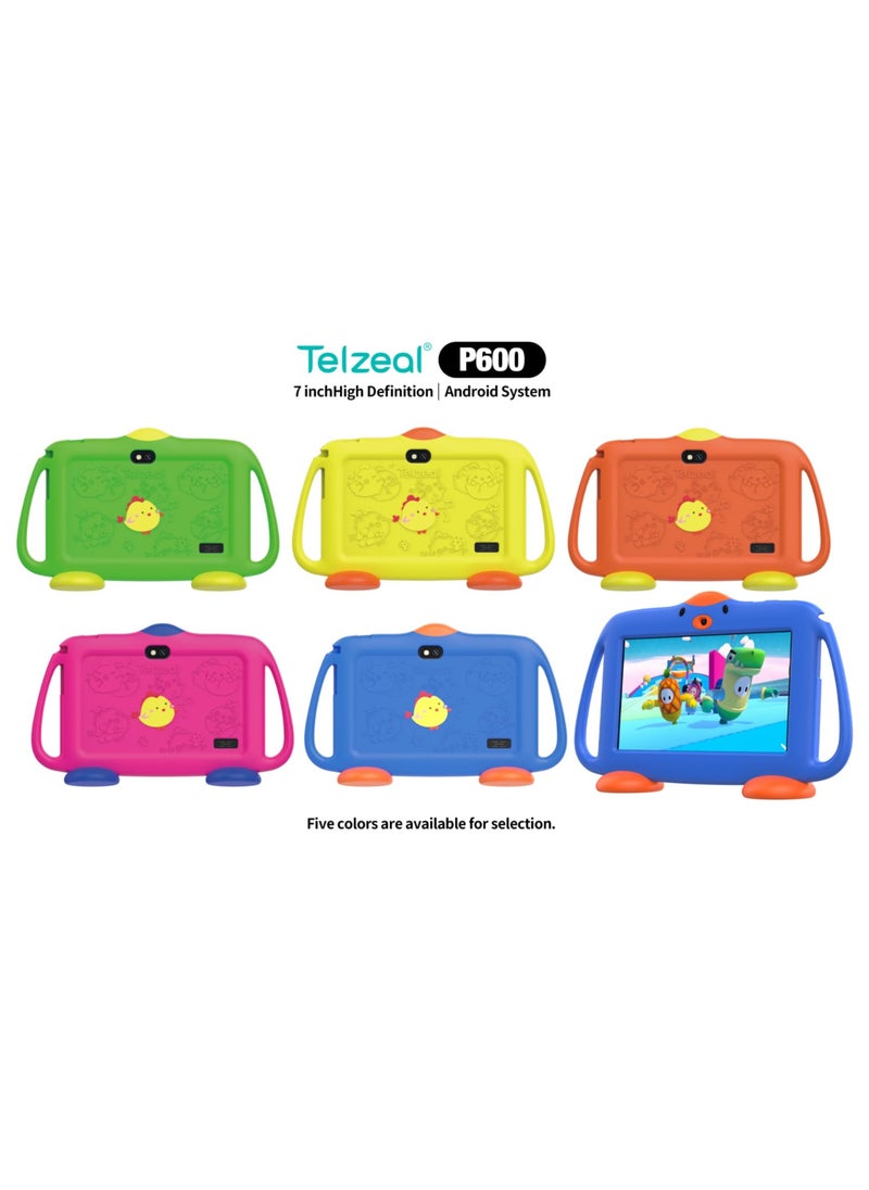 Telzeal - Telzeal P600 Kids Tablet – 7-Inch HD Display, Android 10.1, 5G WiFi, Dual Camera, 6GB RAM, 128GB Storage, 3000mAh Battery, Parental Control & Multiple Language Support - Image 1