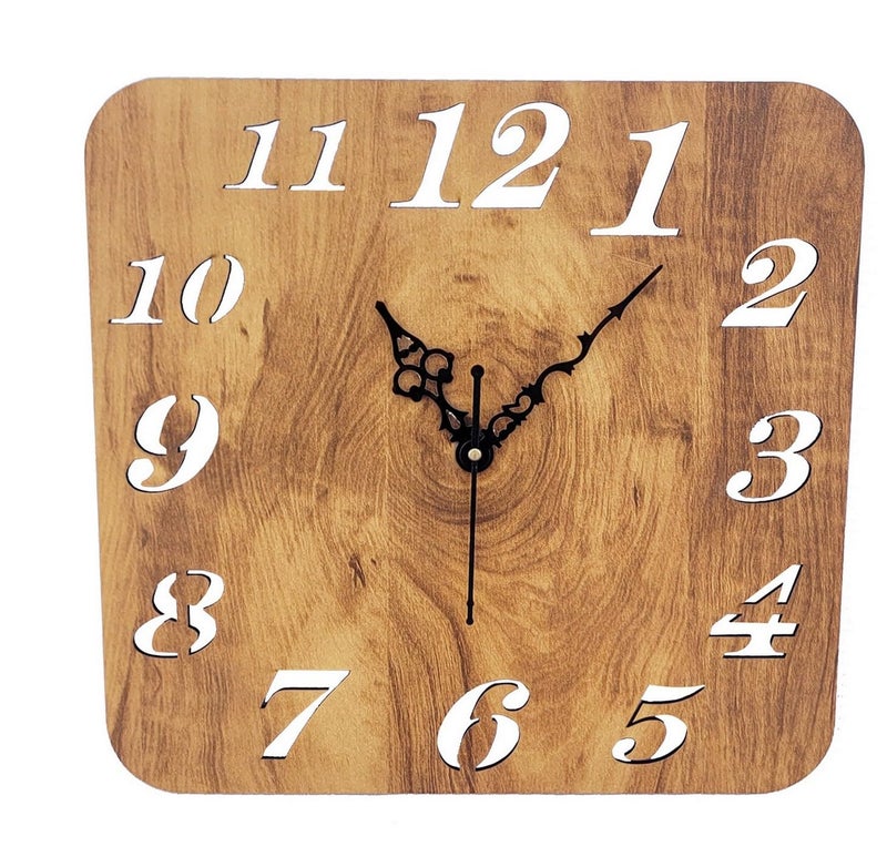 ADK Wall Clock for Living Room Bedroom Home Office Kitchen Asymmetric Shaped Designer MDF Wall Clock for Home Decor Standard 159 - Image 1