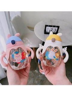 Generic Kids Water Cup For School, Special Anti-Fall Straw, Kindergarten Water Bottle, Cute Cup For Primary School Students Summer Season For Boys And Girls - 350Ml (Shape 1)  - Image 3