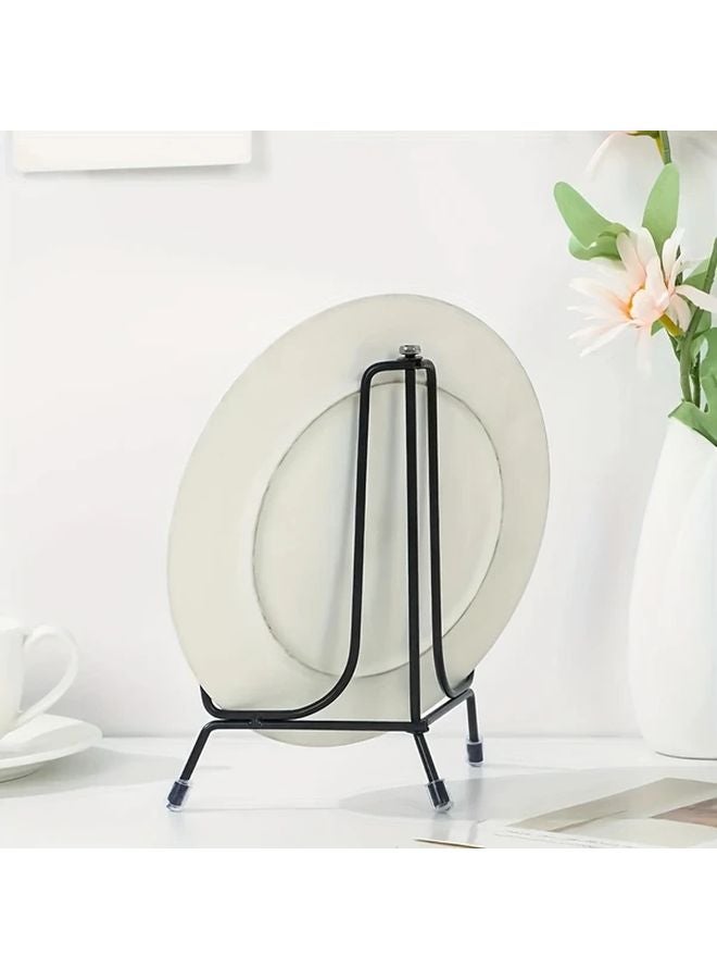 Black Iron Display Stand 4 Inch Heavy Duty Base For Plates Photos Books Minimalist Decor - Image 2