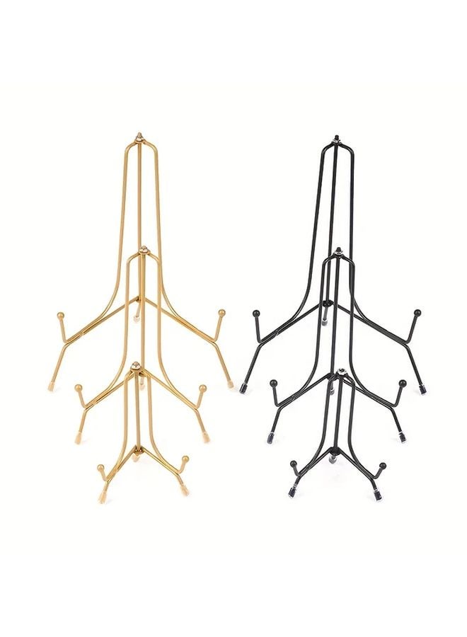 Black Iron Display Stand 4 Inch Heavy Duty Base For Plates Photos Books Minimalist Decor - Image 3