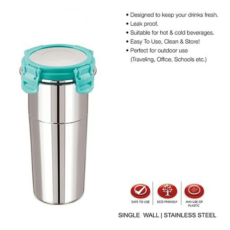 Foliam Stainless Steel Fusion Glass Tumbler with Stainless Steel Lid Multicolor Fusion 400600ml - Image 3