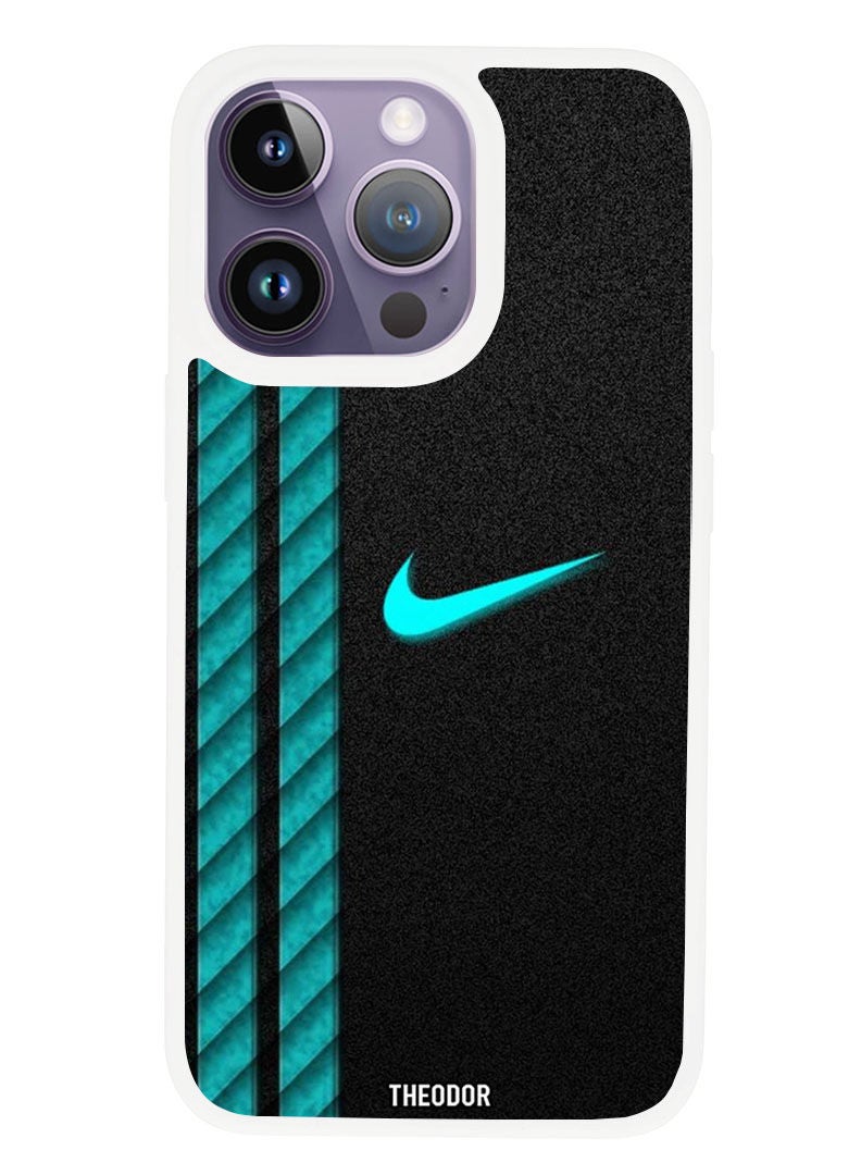Theodor Protective Case Anti Scratch Shock Proof Cover For APPLE IPHONE 14 PRO MAX Just do it (2) (White Bumper) - Image 1