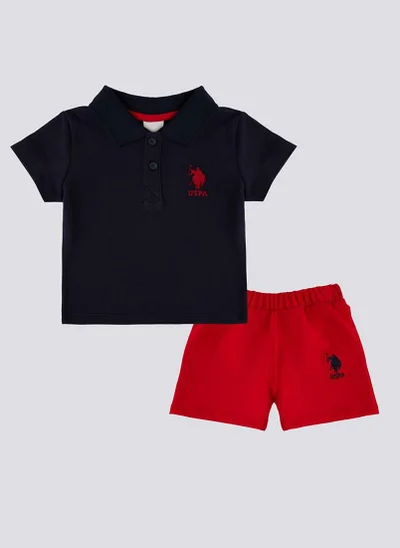 U.S. Polo Assn. U.S. Polo Assn. Collar Navy Baby Boys Set