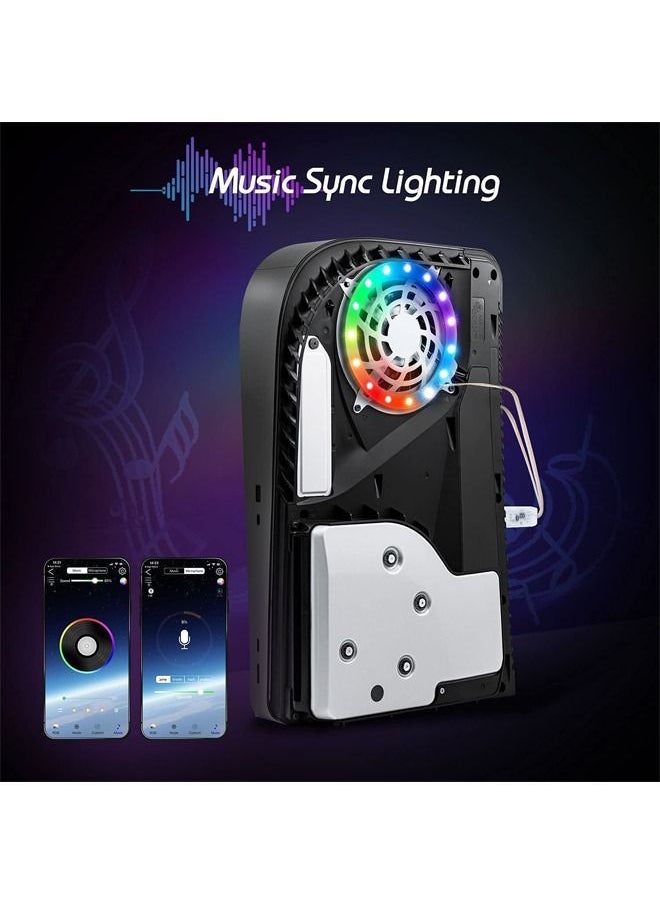 8 Color RGB LED Lights for PS5, Music Synchronized Color Changing Lights DIY Decorative Accessories 3 Control Methods More Than 400 Effects Remote Control Ring Light Runner Strip