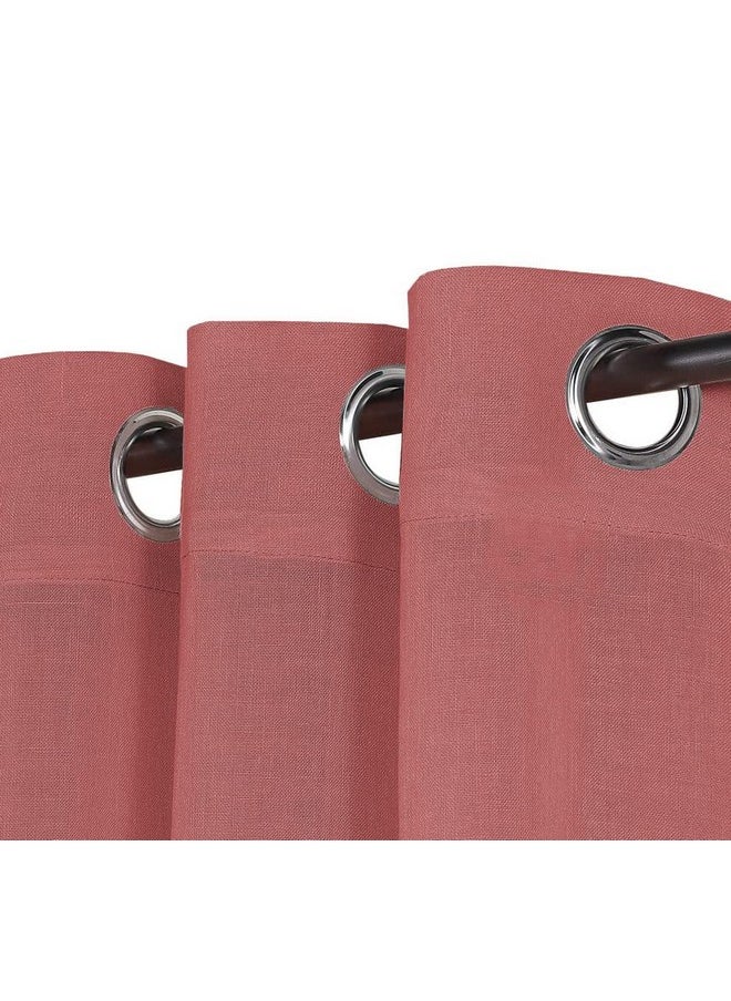 the purple tree - Cotton Linen Sheer Curtain Panels For Living Room, Bed Room (Dusty Rose, Pack Of 2, 4X7 Feet) Classy Linen Curtain, Sheer Curtain, Linen Sheer Curtains - Image 1