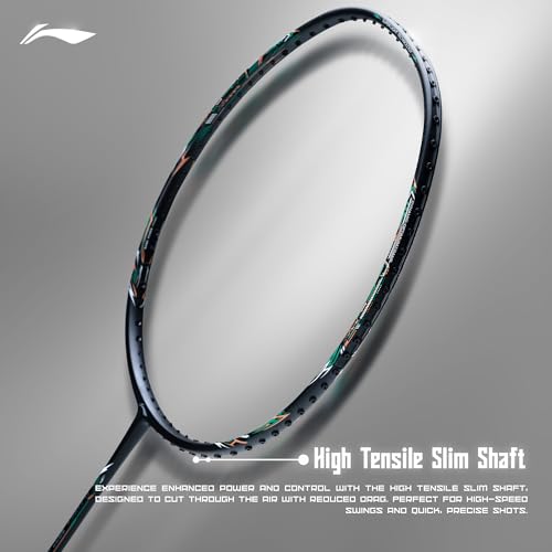 Li-Ning Li-Ning G-Force 3800 II Superlite Strung Badminton Racket with Full Cover | 5U | Maximum Tension ≤ 30 Lbs (Black) - Image 3