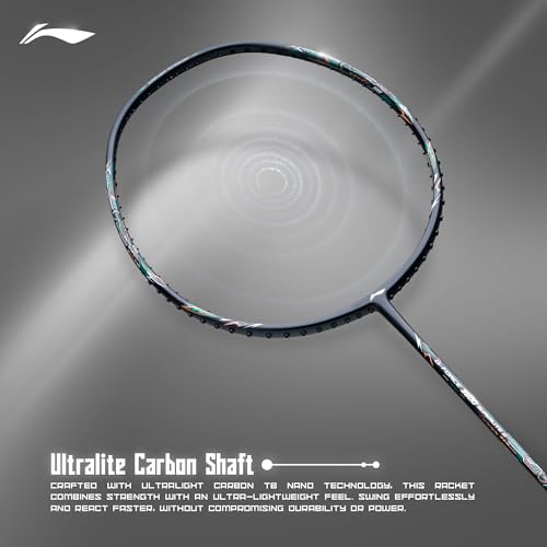Li-Ning Li-Ning G-Force 3800 II Superlite Strung Badminton Racket with Full Cover | 5U | Maximum Tension ≤ 30 Lbs (Black) - Image 5