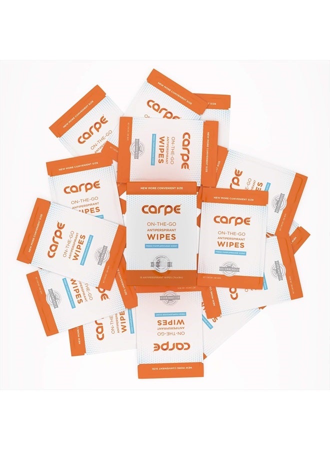 Carpe On-the-Go Antiperspirant Underarm Wipes (Pack of 3 Boxes) for Sweat Blocking, Deodorizing, and Cleansing When You're On the Move - 45 Residue Free, Individually Wrapped Wipes - Image 5