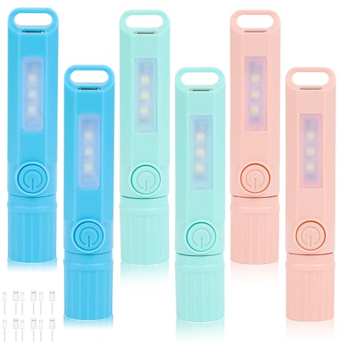 Hilngav 6 Pack Rechargeable Flashlights USB C Mini LED Flashlights Camping Lantern Combo Flashlight Ultralight Zoomable Flashlight for Gift Camping Hiking Night Reading - Image 1