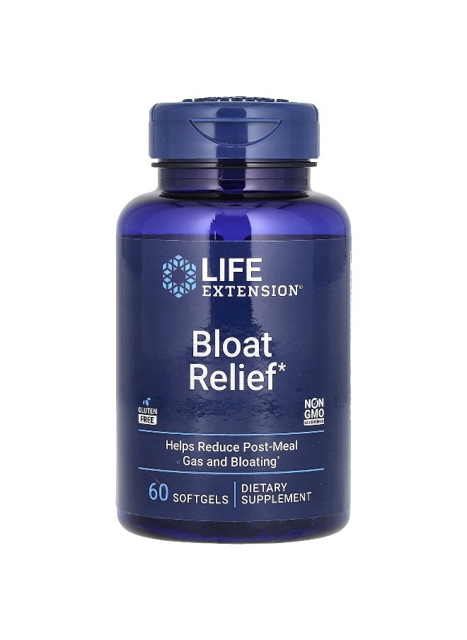 LifeExtension Life Extension, Bloat Relief, 60 Softgels  - Image 1