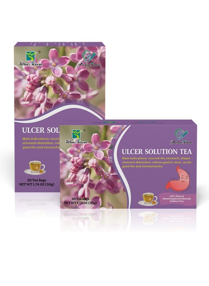Wins Town - Ulcer Solution Tea, Natural Ulcer Healing Tea, Safe Daily Stomach Nourishing Tea, Organic Stomachache Relief Tea Bags For Gastritis Heartburn And Various Stomach Discomfort - Image 1