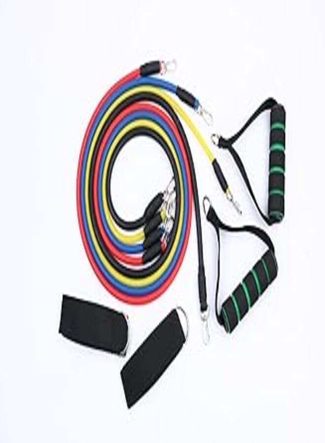 11Pcs elastic sports training tube fitness resistance band set for yoga pilates