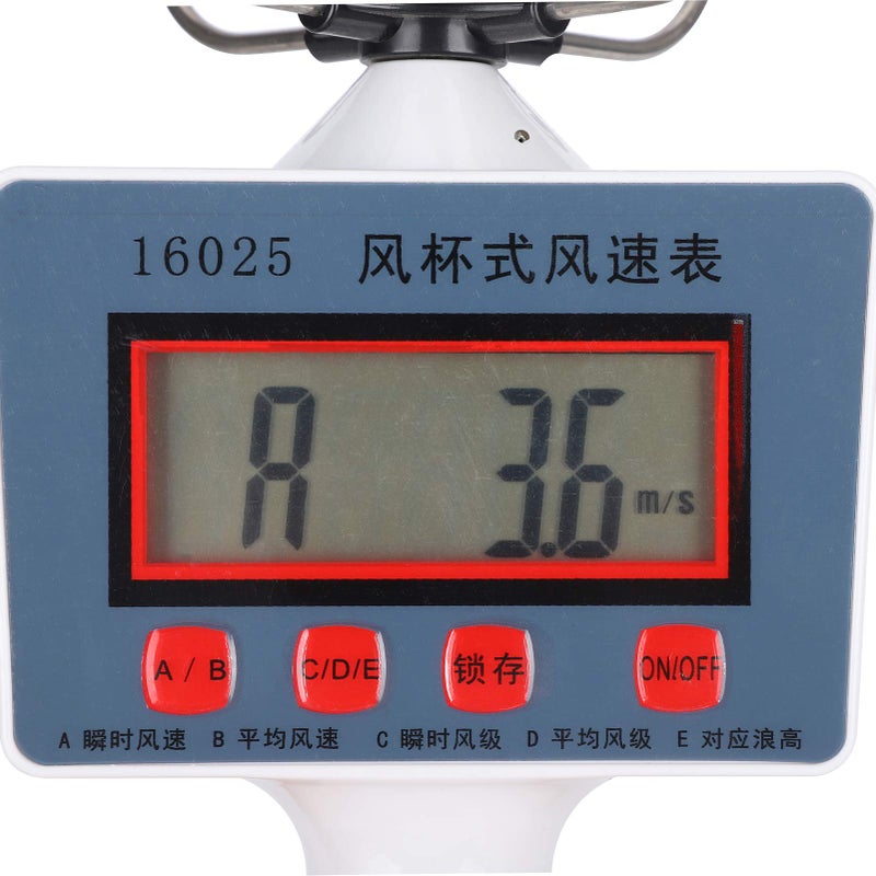 مقياس سرعة الرياح الرقمي المحمول، مقياس شدة الرياح بشاشة LCD، مادة ABS خفيفة الوزن - Image 5