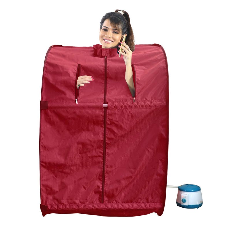 Kawachi Kawachi Portable Home Steam Sauna Bath for Health and Beauty Spa at Home I03Reddish Maroon - Image 5