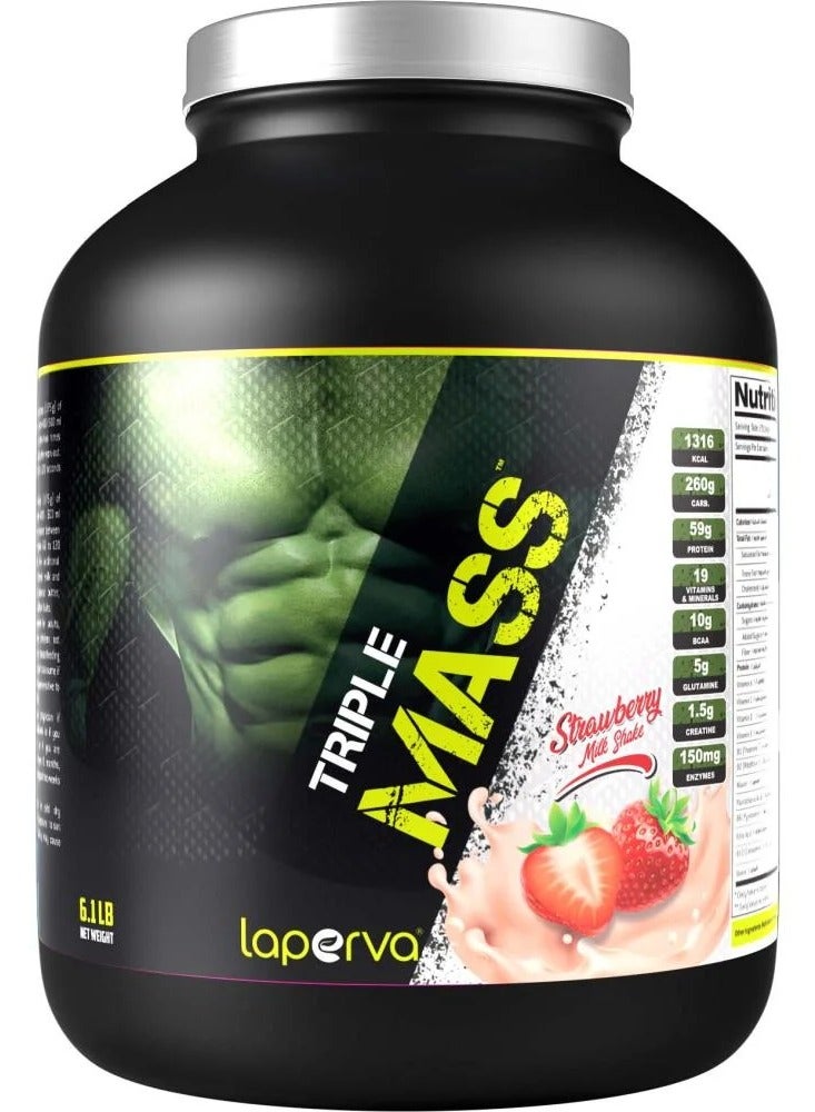 Laperva Triple Mass Gainer, Strawberry, 8 Servings - 2.76 Kg