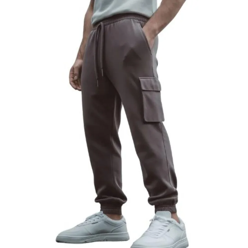 نوبيرو Men's Cargo Joggers in Dark Brown with Utility Pockets
