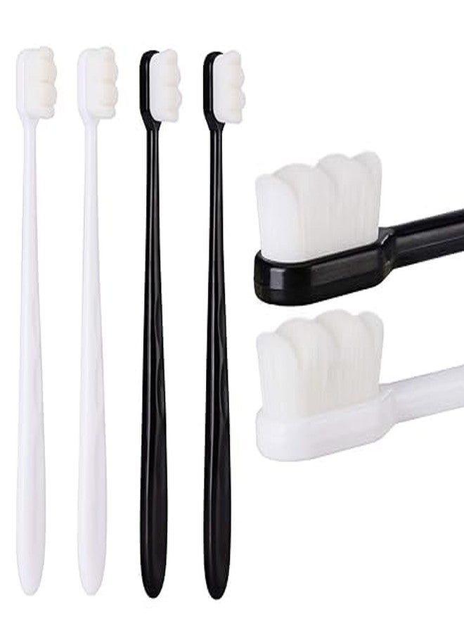 QUEBERS Soft Toothbrush Extra Soft Toothbrush For Kids & Adults | Ultra Soft Nano Bristled For Sensitive Gums & Teeth | Manual Super Soft Teeth Cleaning Brush (4) - Image 1