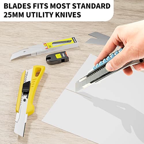 TANOSHII 50-Pack 25MM Utility Knife Blades, Snap off Knife Blades for Retractable Box Cutters and Knife, SK5 Blades in Bulk Pack. 10pc ×5c - Image 4